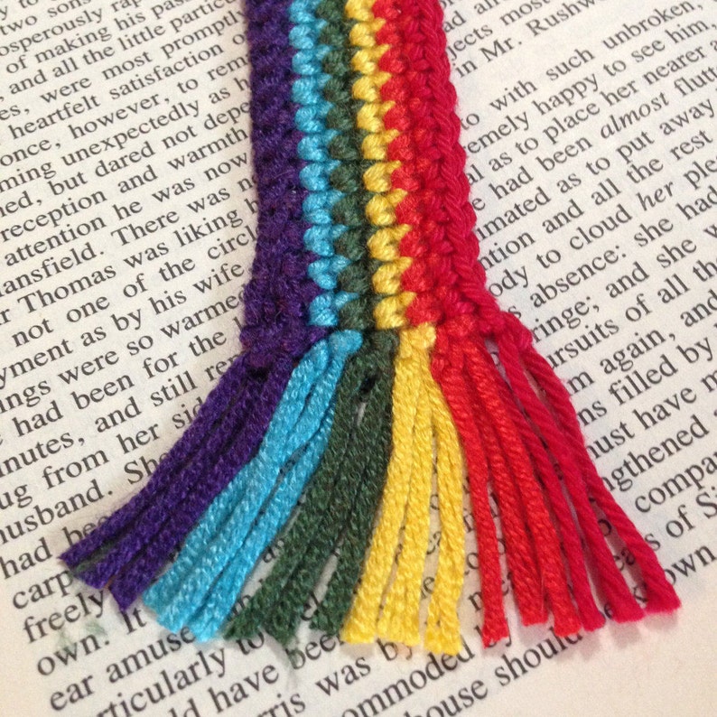 Rainbow bookmark crochet