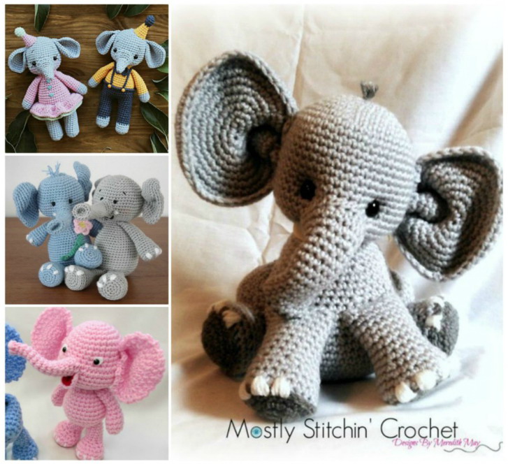 Crochet elephant pattern easy