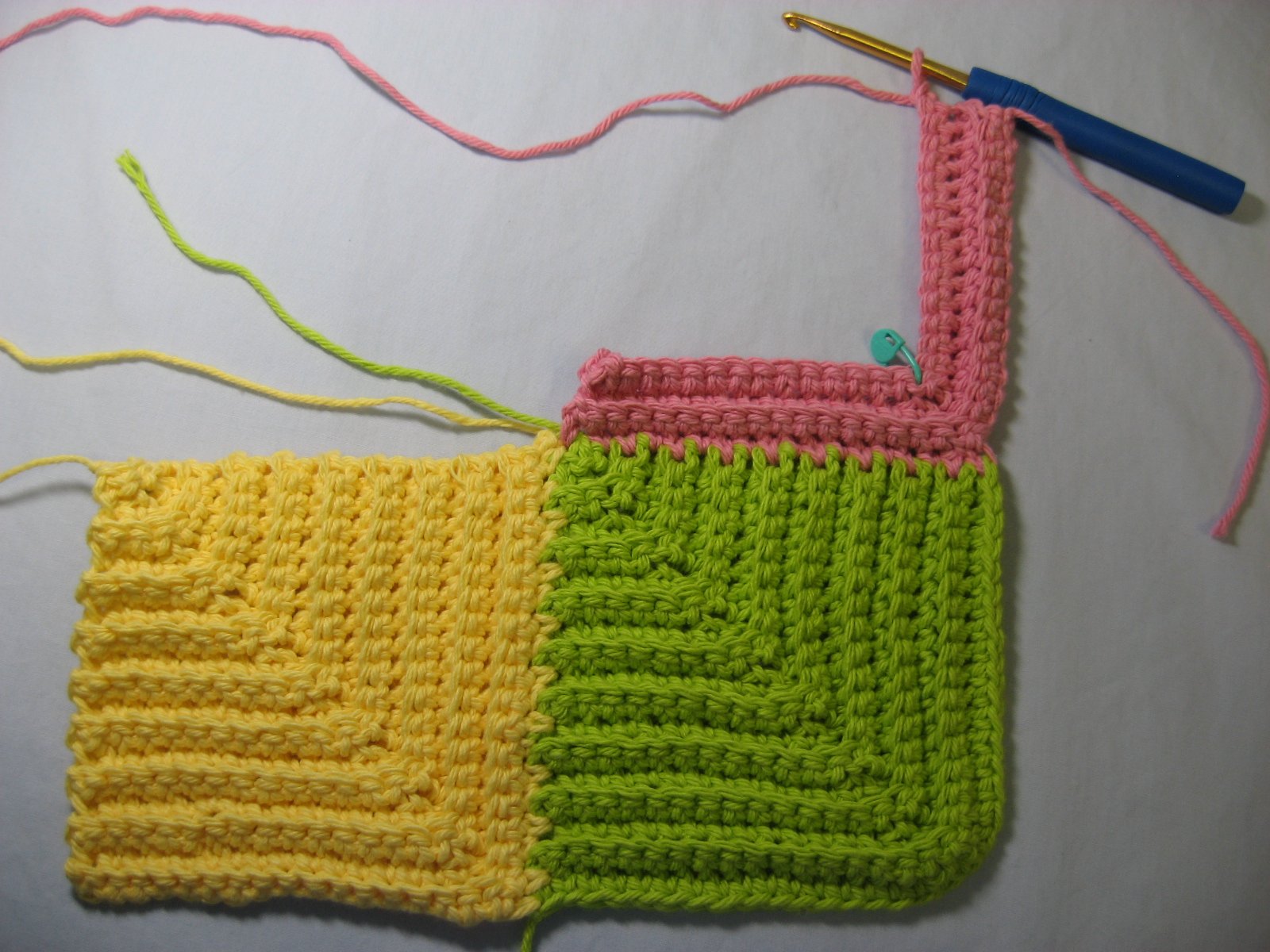Crochet mitered square blanket
