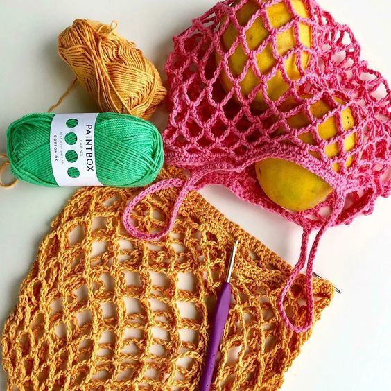 Sakura market bag free crochet pattern