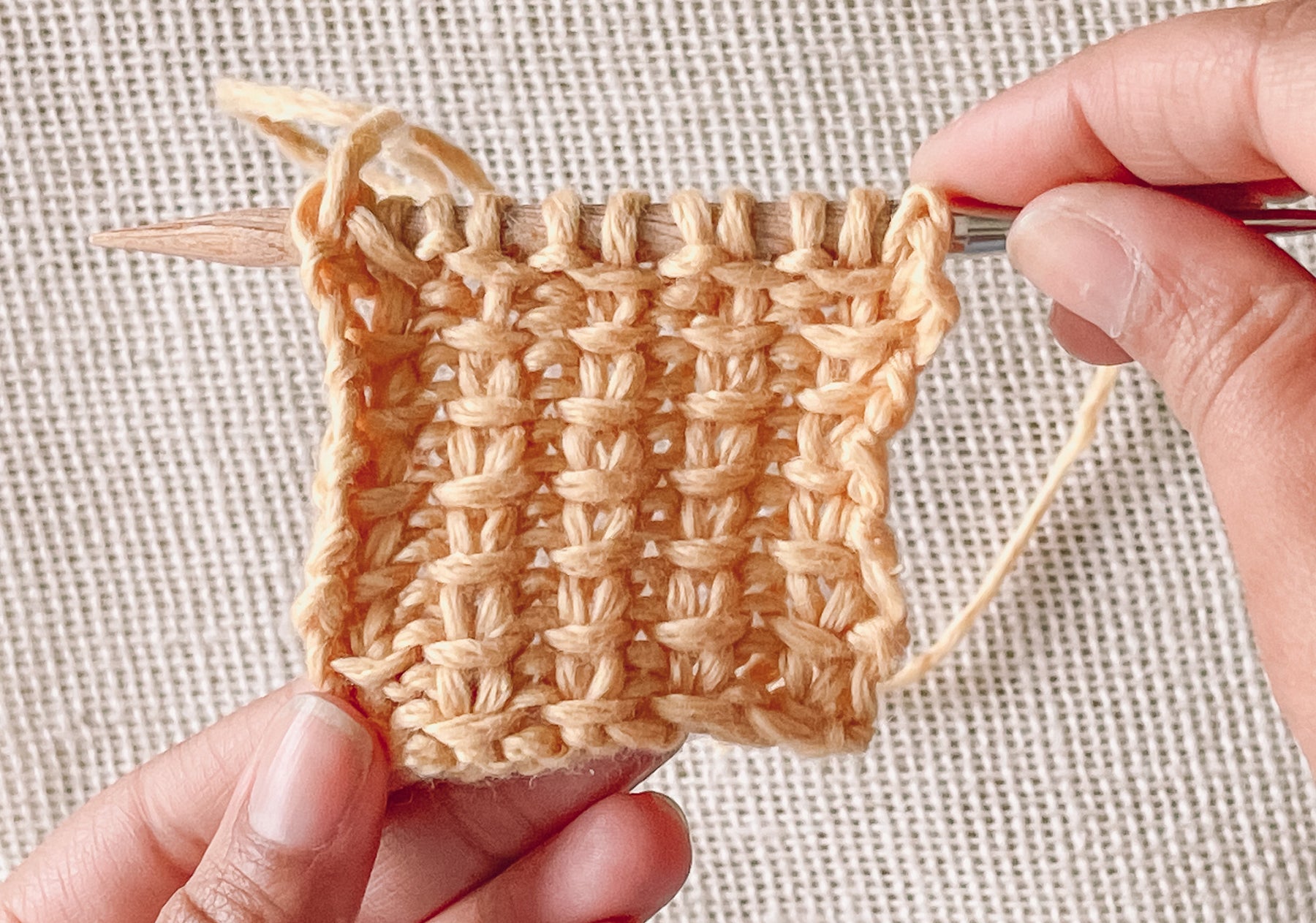 Jute stitch knitting