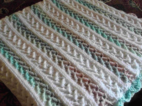 Arrow stitch crochet afghan pattern