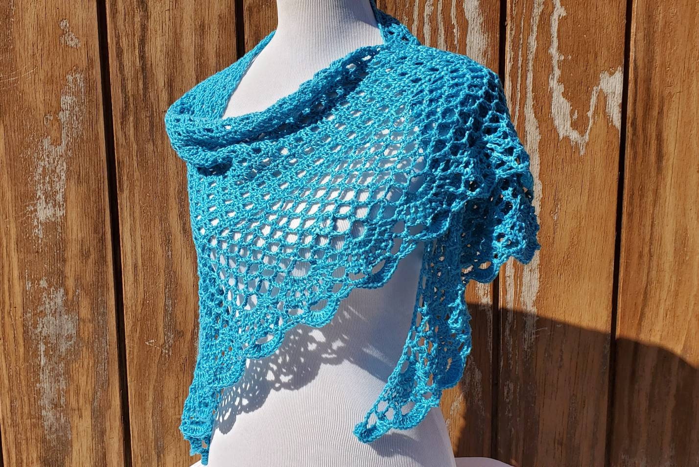 Peacock crochet shawl