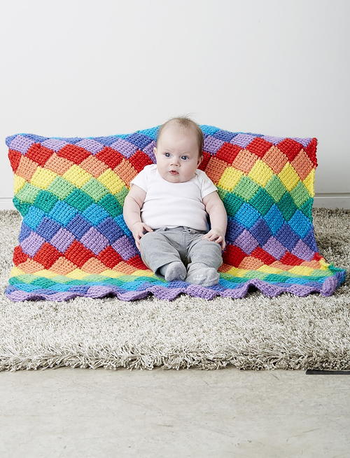 Tunisian crochet blanket