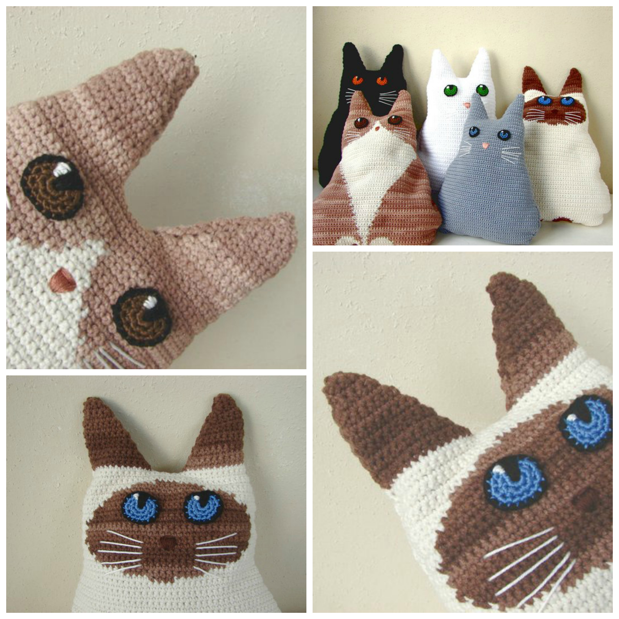 Crochet cat pillow pattern