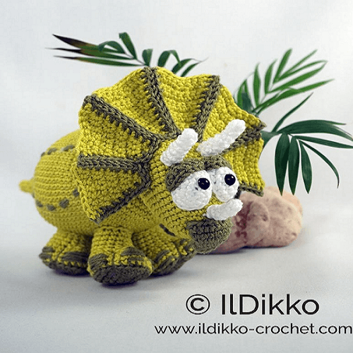 Trevor, The Triceratops Crochet Pattern For Beginner By Il Dikko