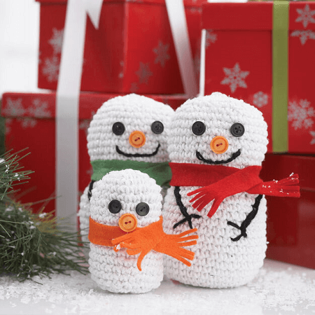 Snowman Family Crochet Pattern By Yarnspirations