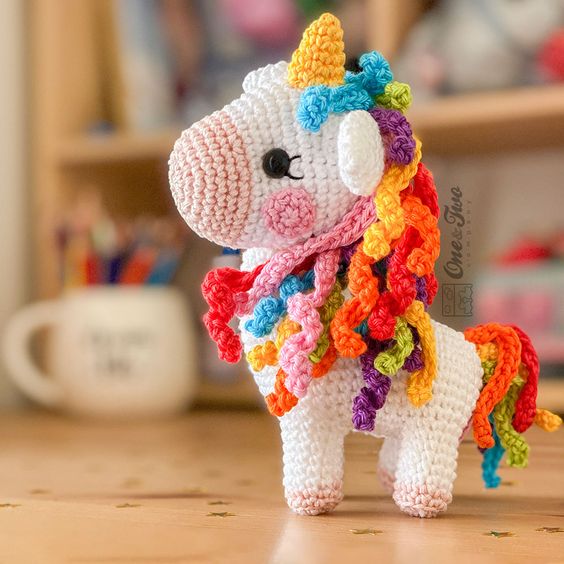 Crochet unicorn doll