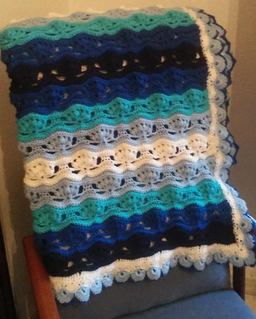 Ocean crochet blanket