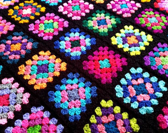 Unique modern granny square blanket