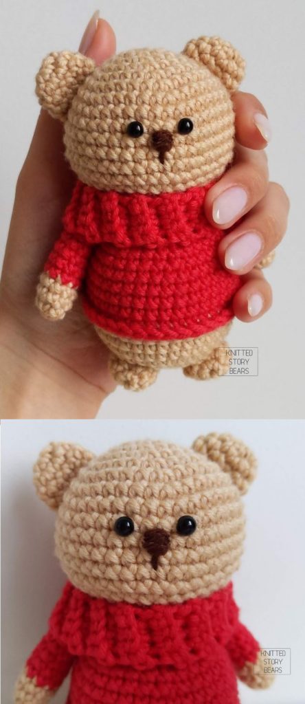 Free Crochet Pattern for an Amigurumi Teddy Bear in a Sweater