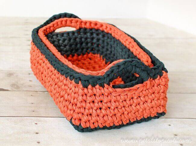 Rectangular crochet basket pattern free