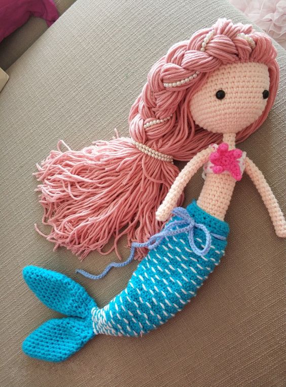 Mermaid doll crochet pattern