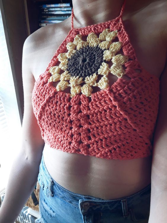 Sunflower crochet top pattern