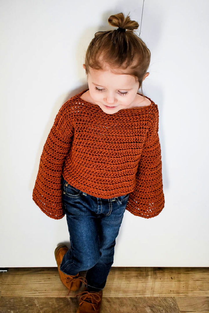 Make A Bell Crop Sweater - Free Crochet Pattern