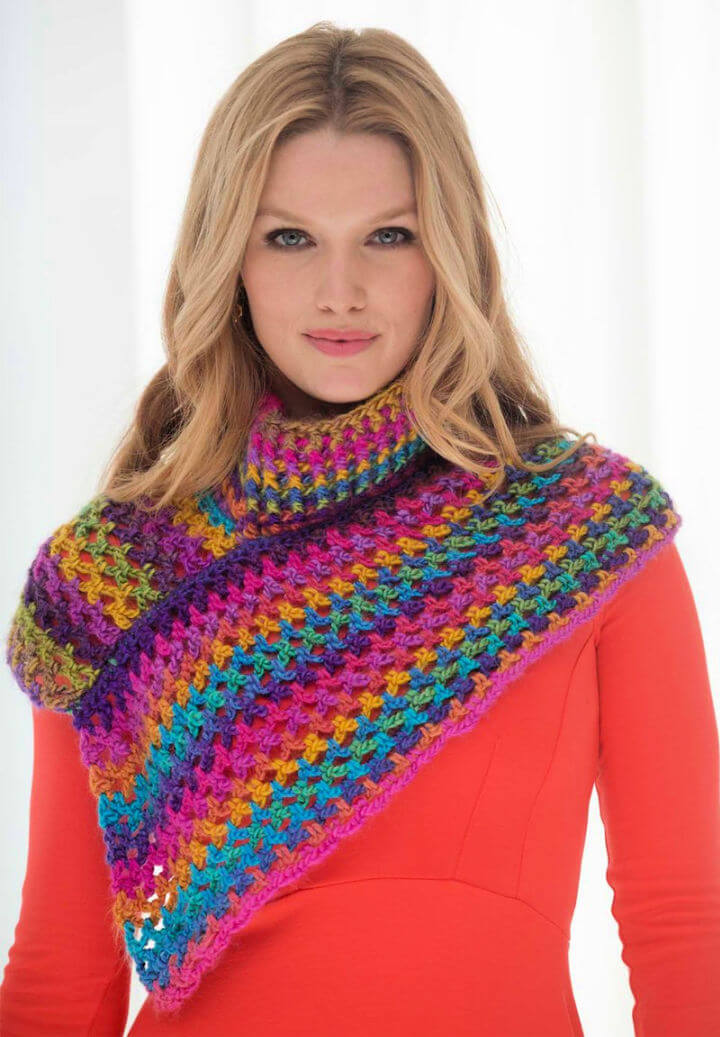 Crochet Asymmetrical Neckwarmer