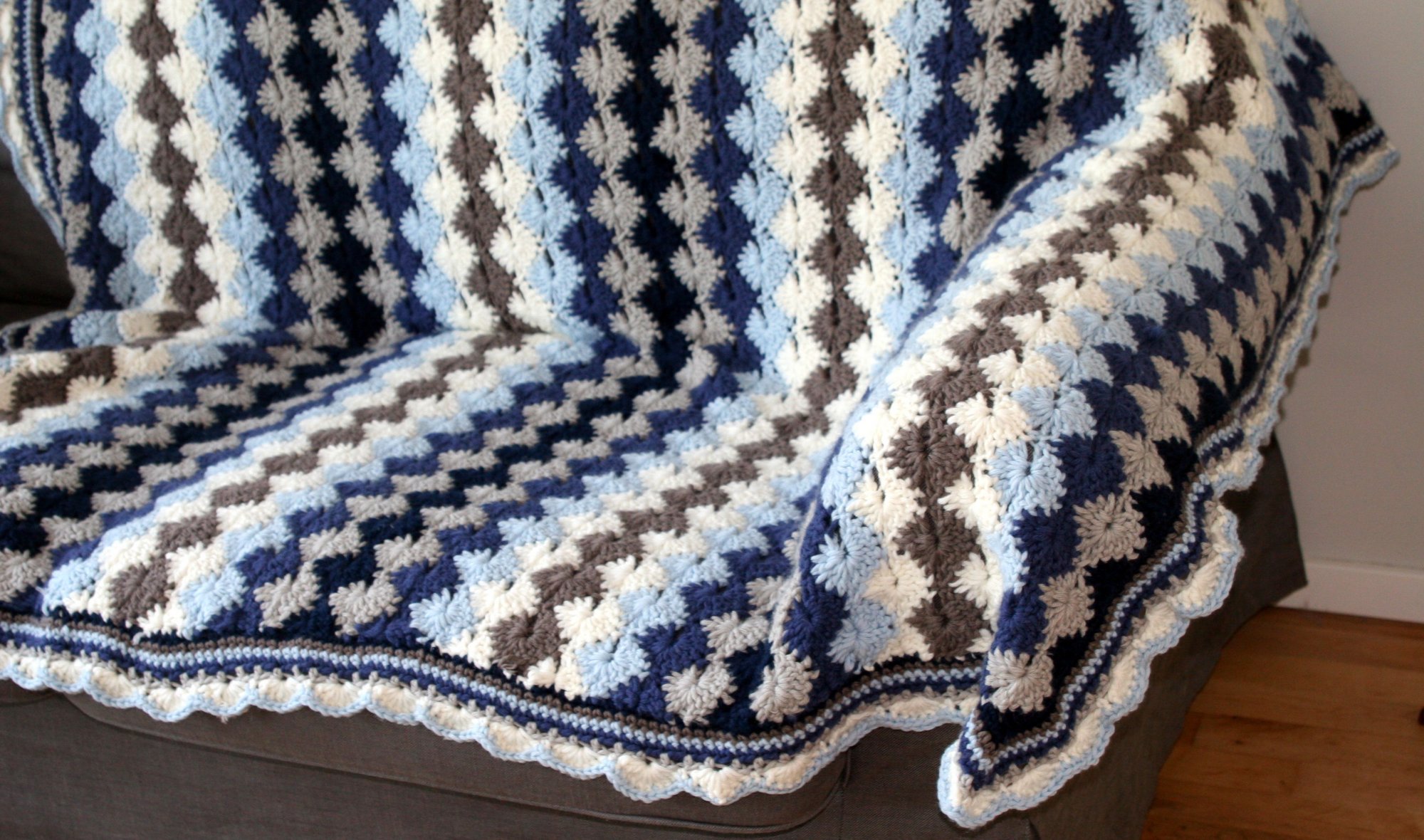 Catherine's wheel stitch blanket