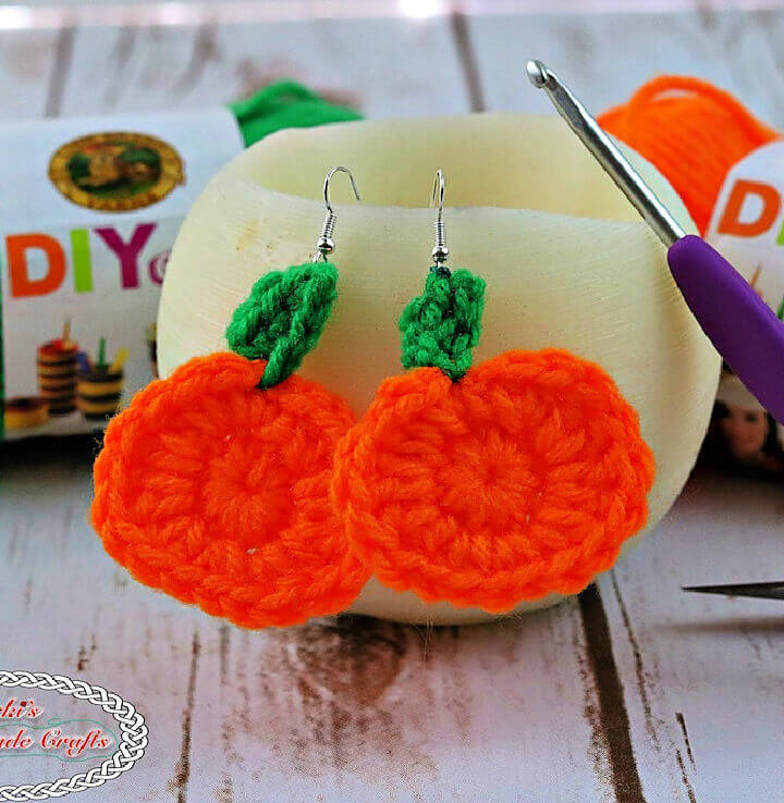 Mini Pumpkin Crochet Earrings