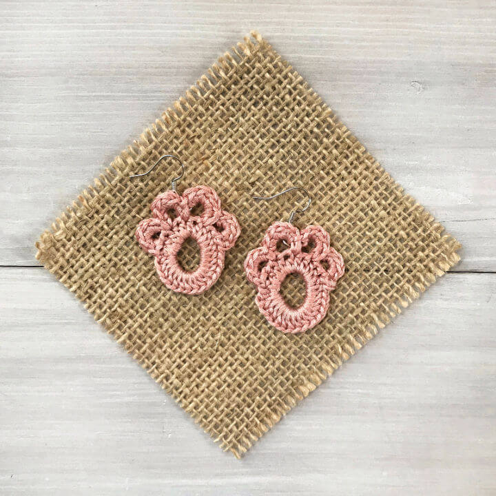 Crochet Paw Print Earrings