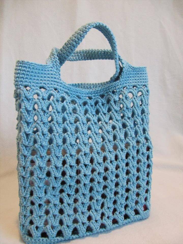 Crochet Floral Beach Bucket Purse