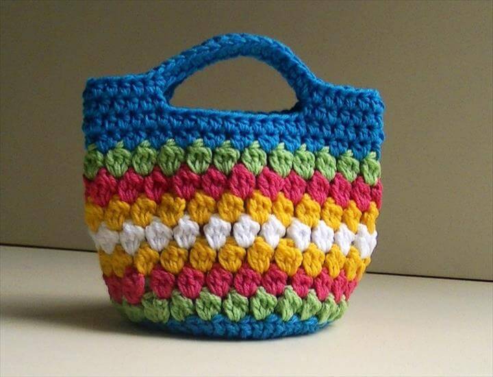 Cluster Stitch Crochet Purse