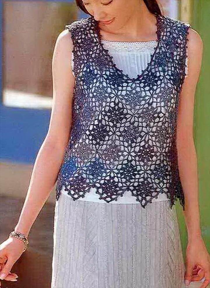 Crochet Vest Free Pattern - Nice Lace - Stylish and Easy