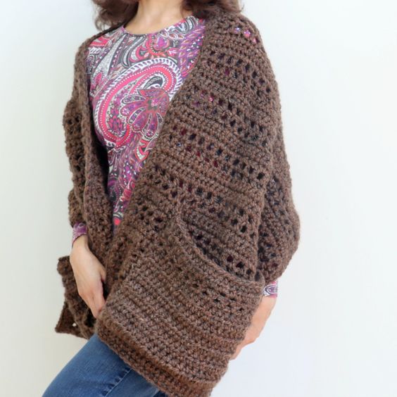 Pocket shawl crochet pattern free