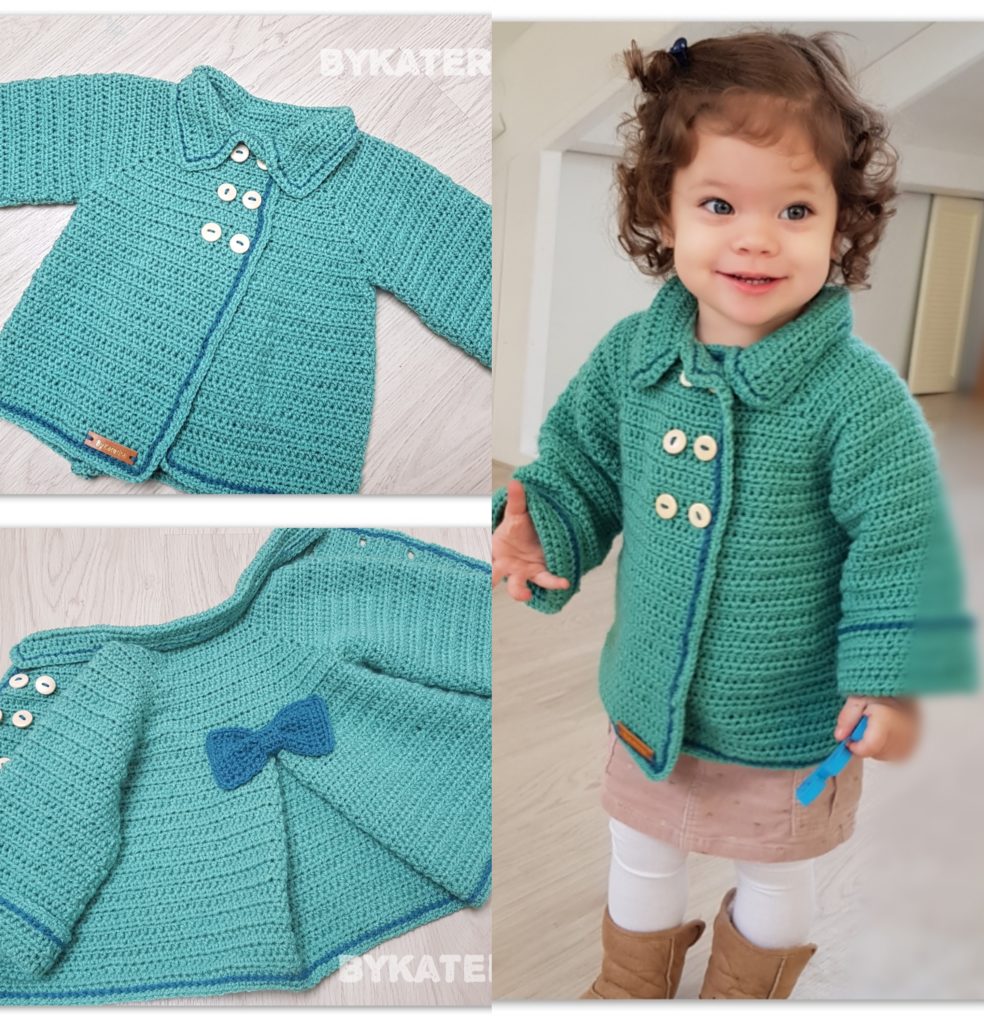 Crochet girl jacket free pattern