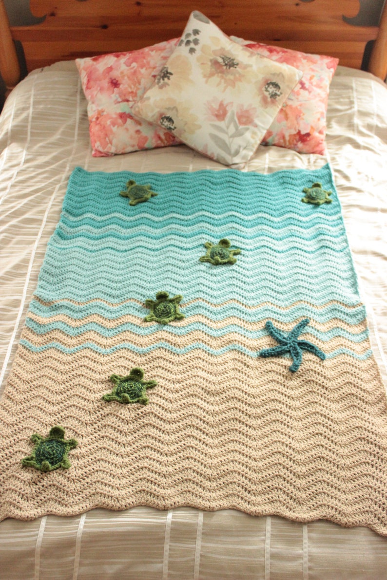 Sea turtle crochet blanket