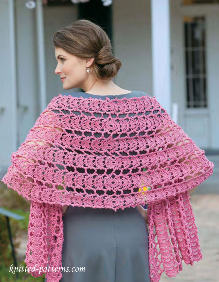 Lacy shawl crochet pattern free