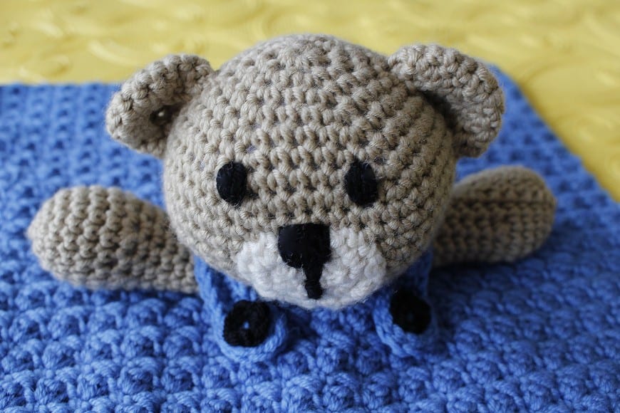 Teddy bear lovey crochet pattern free