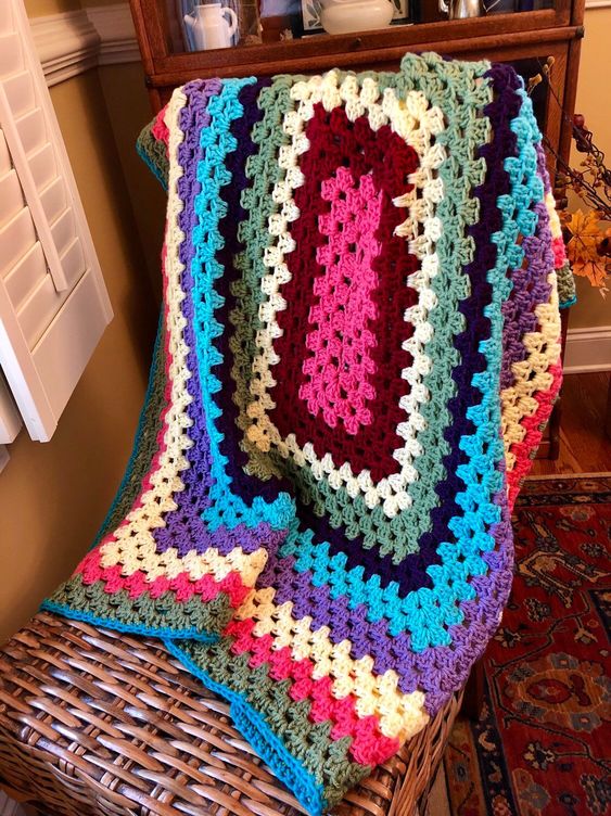 Boho crochet blanket