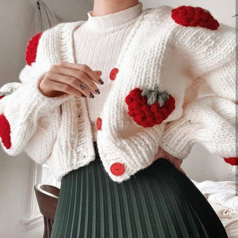 Strawberry crochet sweater