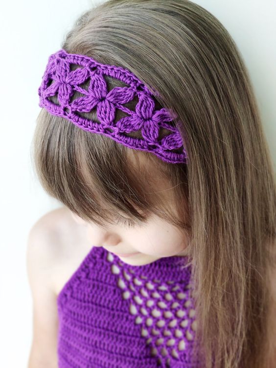 Summer crochet headband