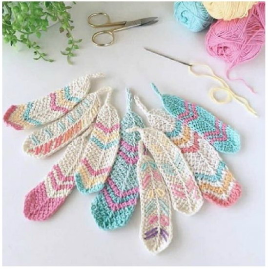 Crochet feather pattern