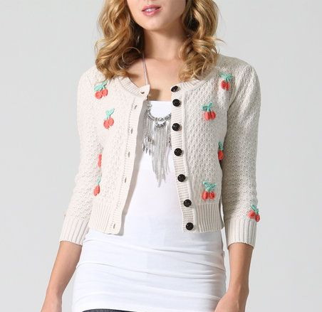 Crochet cherry cardigan