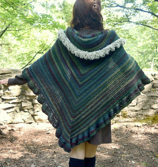 Hooded shawl crochet pattern free