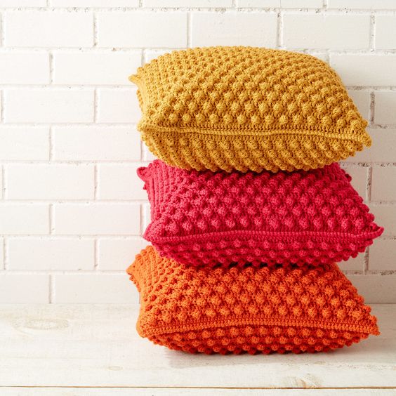 Crochet bobble pillow pattern free
