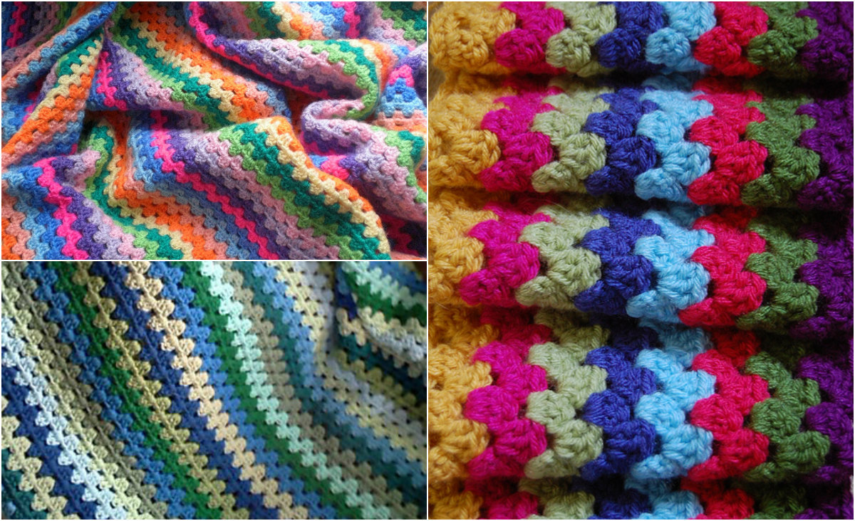 Granny stripe blanket diagram » Weave Crochet