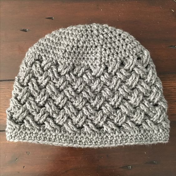 Celtic weave crochet hat