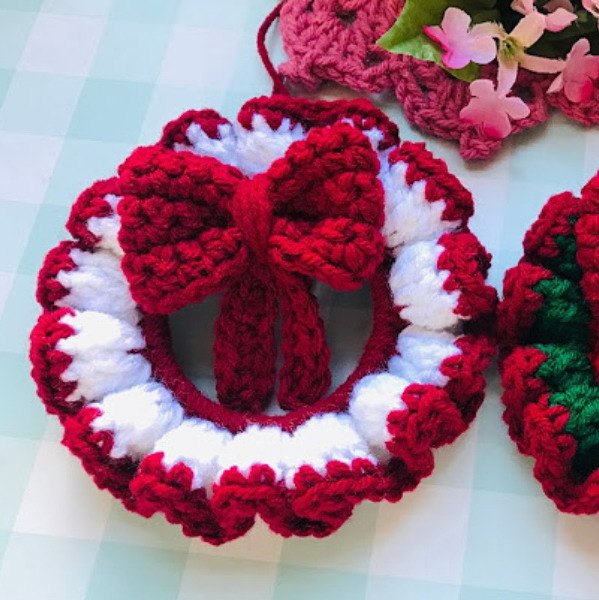 Christmas Wreath Ornament with a Bow