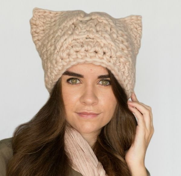 Chunky Cabled Cat Hat