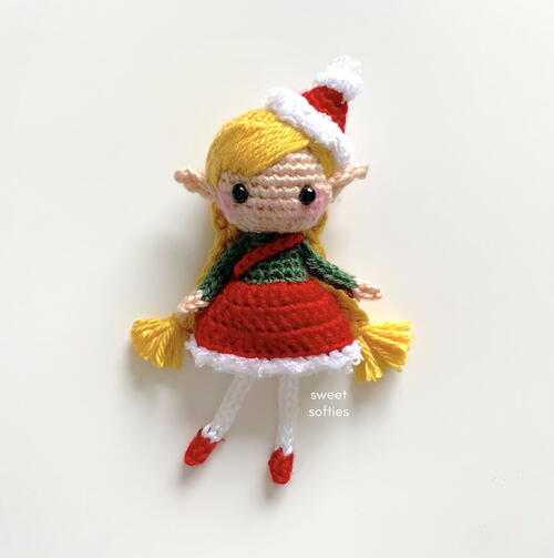 Christmas Elf Pixie Amigurumi Girl Doll