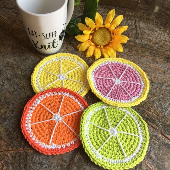 Fruit coasters crochet