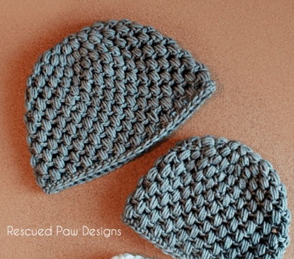 Simple Puff Stitch Crochet Hat