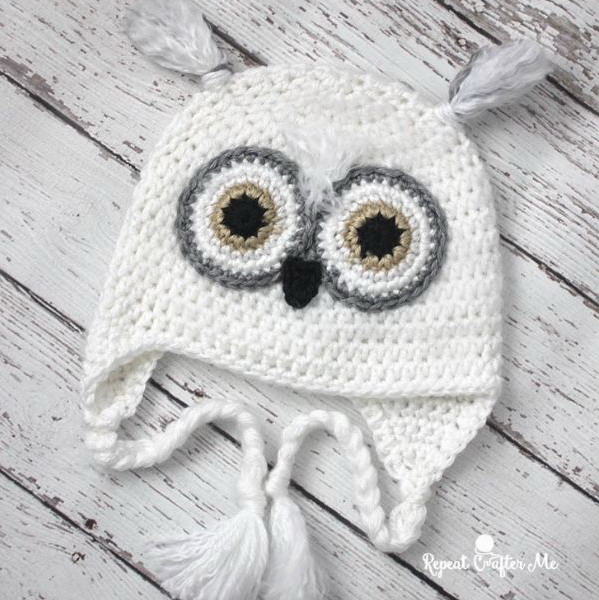 Crochet Snowy Owl Hat