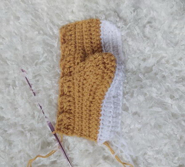 Crochet Cable Baby Booties Worked Flat