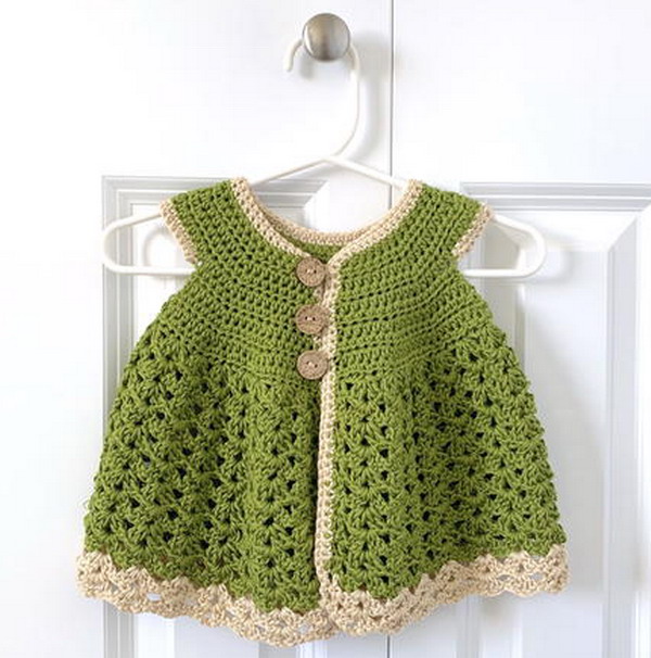 Bobble baby cardigan Free Pattern » Weave Crochet