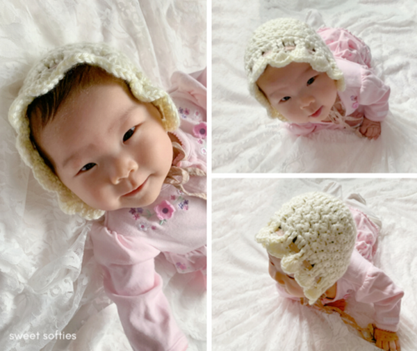 Easy Lace Bonnet For Baby Girl