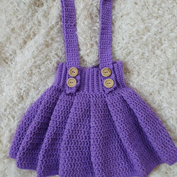 Crochet High Waist Pleated Skirt